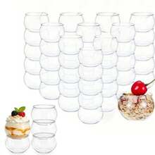 80/60/40/30/20/10/1 Delicate Spherical Dessert Containers, Soft Curved Design With Minimalist Elegant Style, Stackable Design For Easy Storage, Suitable For Pudding, Fresh Fruit Desserts, Perfect For Luxury Home Parties, Themed Dessert Tables, Family Gatherings, Fully Presenting Dessert Texture And Enhancing Overall Tabletop Aesthetic - Clear - View 1