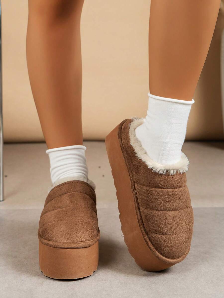 Women's Fashion Casual Comfortable Warm Indoor House Slippers With Closed Toe, Autumn/Winter
