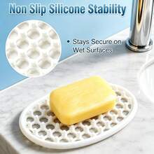 Non-Slip Soap/Sponge Holder With Efficient Drainage Holes, Keeps Soap Dry, Fits Shower Niche, Sink, Bathroom Shelf-Modern Easy-To-Clean Design, Suitable For Small And Large Bathrooms - Hollow Soap Dish - View 3