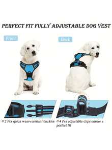 High Reflective Dog Harness - Durable, Adjustable, Comfortable, Anti-Choke Design - Ideal Choice For Outdoor Adventures, Multiple Sizes - Suitable For Small, Medium, Large Pet Dogs (If Hesitating Between Two Sizes, Try Buying Larger Size Because It Can Be Adjusted And Tightened) - Multicolor - View 13