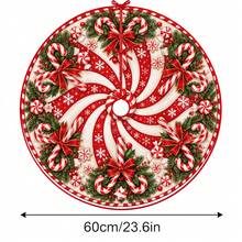 1pc Spiral Candy Cane Pattern Christmas Tree Skirt, Elegant Color Holiday Decor, 5 Sizes, Unisex Holiday Gift, Suitable For Home And Party Christmas Home Decoration - Candy Cane - View 11