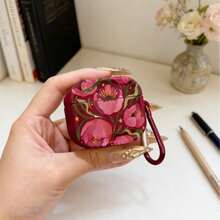 Flower Burgundy Floral Protective Case Compatible With Apple Wireless Charging Case, Scratch-Resistant And Shockproof - Wine-red Flowers - View 15