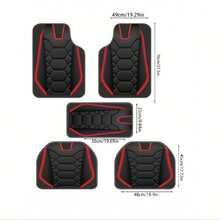 Car Floor Mats: 5pcs Luxury Black And Red Abdominal Muscle Pattern, Durable, Easy To Clean, All-Weather – Fit For Cars, Trucks, SUVs – Ideal Gift For Car Enthusiasts - A - View 7