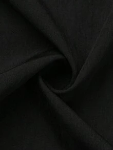 Fall Vintage Black V Neck Jumpsuit, Elegant Lantern Long Sleeve Wrap Waist Wide Leg Jumpsuit For Fall Winter - Black - View 4