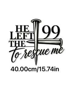 1pc Christian Metal Wall Art, He Left 99 Sign, Cross Metal Wall Decor, Religious Hanging Sign, Unique Housewarming Gift Iron Craft Decoration - Black - View 8