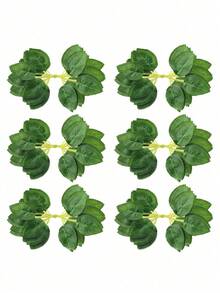 100/50/30/10pcs Artificial Rose Green Leaves, Bulk Faux Rose Foliage, Suitable For DIY Wedding Bouquets, Parties, Table Decor, Party Decorations, Home Decor, Artificial Plants - Green - View 10