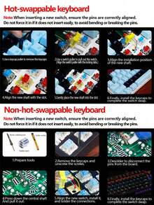 Mechanical Keyboard With Cross-Shaped Blue, Red, Brown And Black Switches; DIY Computer Keycaps; Bluetooth Keyboard Keychain; Gaming Vibration Device; PC Games Related To Gaming - View 4