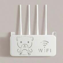 1pc No-Drill Wireless Router Storage Box Wall-Mounted Decorative Cover Box Set-Top Box Wall Shelf WiFi Organizer - Multicolor - View 8