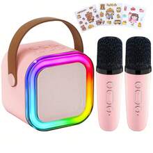 Karaoke Machines - K12 - Pink - Dual Microphones + Sticker - View 2