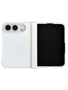 Solid Color Skin Feel Hinge Protection Case Compatible With IPhone Duo 18 Ultra 18 Fold Shockproof Folding Phone Cover - White - View 3