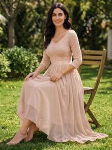 Women Midi Dresses - Baby Pink - View 6