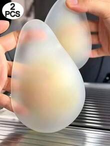 2pcs Water Drop Shaped Silicone Breast Lift Pads, Reusable Invisible Push-Up Adhesive Nipple Covers, Suitable For Backless Outfits - Multicolor - View 7