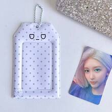 Ins Style Gray Emoticon Lace Card Holder 3 Inch Card Sleeve Card Film ID Badge Holder Keychain, Idol Card Collection, Idol Card Protection, Storage, Student ID, Campus Badge, Desktop Display, Birthday Gift, Best Friend Gift, Christmas Gift, Japanese Popular Style, Anime Props, Card Dust-Proof, Portable Pendant, Anime Merchandise, Planner Accessory, Holiday Gift, Check-In Decoration, Commute Pendant, Card Display, Handmade DIY Accessory - A - View 10