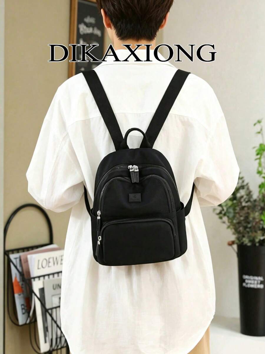Balo mini nhiều ngăn màu trung tính, ba lô đeo vai nhỏ bằng nylon nhẹ chống thấm nước dùng cho du lịch hằng ngày, mua sắm và đi học - Nhiều màu - Xem 1
