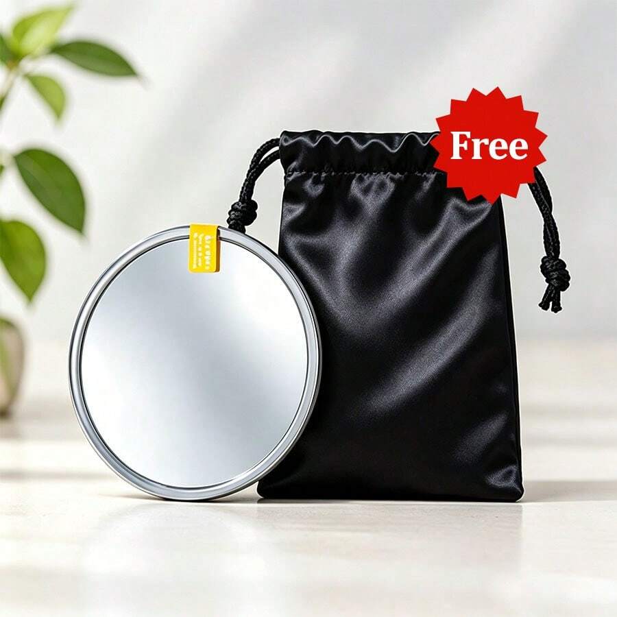 Chrisley Mini Round Selfie Mirror Set, Portable Wide-Angle Convex Spherical Mirror, 7.5cm 9.5cm, Suitable For Vlog Shooting, Photography Props, Travel Accessories - View 1