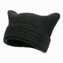 1pc Women's Fashion Striped Cat Ear Knit Beanie, Cute Versatile Warm Pullover Hat, Suitable For Autumn/Winter Daily Wear, Warm, Outdoor Fashion Accessory - Multicolor - View 7