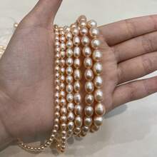 1 Strand 36cm Natural Freshwater Pearl Beads, Orange Rice-Shaped Loose Beads, For Jewelry Making DIY Pendant Bracelet Necklace Accessories - Natural Pearl - View 12