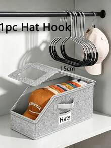 Caja de almacenamiento para gorras de béisbol extra grandes - Caja de almacenamiento a prueba de polvo para gorras de béisbol, plegable con ventana transparente, puede almacenar de 12 a 24 gorras, adecuada para el armario o los viajes - Multicolor - Ver 13