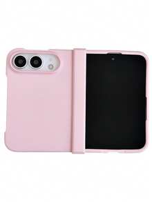 Solid Color Skin Feel Hinge Protection Case Compatible With IPhone Duo 18 Ultra 18 Fold Shockproof Folding Phone Cover - Pink - View 2