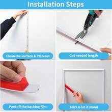 TPE Flexible Self-Adhesive Frame Decorative Strip, Bendable Edge Sealing Strip, Waterproof Wear-Resistant, Easy To Cut, No Drilling Required, Suitable For DIY Oil Painting Poster Photo Frame, Multi-Color Soft Decorative Strip, Home Wall Art Decoration - White - View 11