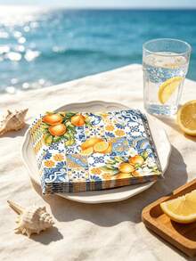 20pcs/40pcs/60pcs/80pcs/Lemon Party Napkins, Disposable Paper Napkins, Yellow Birthday Party Decoration Napkins, Suitable For Daily, Holiday, Summer Party, Wedding Table Decor And Scrapbooking - Multicolor - View 2