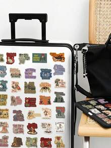 50pcs Medieval Eerie Abstract Stickers For Luggage, Skateboard, Guitar, Scrapbook, Laptop DIY Decoration Graffiti Stickers - A - View 4