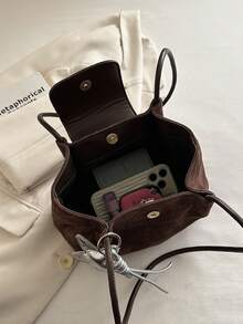 Women's Shoulder Bag, Commuter Versatile Bucket Bag, Underarm Bag - Coffee - View 7