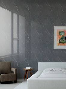 White Marble Pattern Sticker With Transparent Gray Veins, Self-Adhesive Wallpaper. Waterproof, Wear-Resistant And Strong Adhesion, Suitable For Living Room, Entryway, Kitchen And Bathroom Decoration - Multicolor - View 7