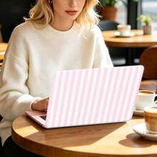 Pink & White Striped Hard Shell Protective Case, Compatible With MacBook, Compatible With MacBook Neo Air And Pro Models - View 7
