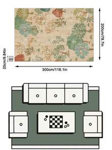 1pc Beige Vintage Forest Animal & Floral Area Rug, Faux Cashmere Material Rectangular French Country Style Artistic Illustration Pattern, Machine Washable Suitable For Living Room Bedroom Daily Home Decor, Aesthetic Home Decoration - Multicolor - View 14