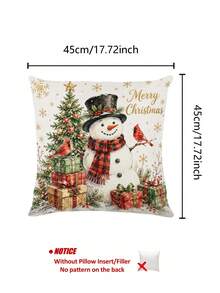 Christmas Table Runner, Pillow Case, Placemat, Winter Snowman Red Cardinal Christmas Tree Gift Box Pattern, Gold Snowflake Star Print, Vintage Country Style, Suitable For Home Dining Room Party Indoor Outdoor Winter Holiday Decoration - Multicolor - View 10