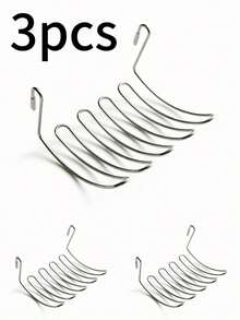 Stainless Steel Kitchen Sink Sponge Holder With Multi-Bend Hook, Rust-Proof Detachable Sink Side Storage Rack For Dish Sponges, Scouring Pads, Pot Brushes, Quick-Drain Organizer - One Size Fits All - View 8