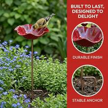 Metal Birdbath And Bee/Butterfly Watering Station; Handcrafted ...
