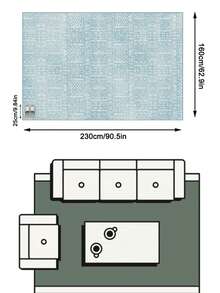 1 Buah Karpet Area Motif Bunga Geometris Biru Muda & Putih, Bahan Kasmir Imitasi, Bentuk Persegi Panjang, Pola Bohemian Vintage Usang, Dapat Dicuci dengan Mesin, Cocok untuk Ruang Tamu, Kamar Tidur, Dekorasi Rumah Sehari-hari, Dekorasi Rumah Estetis - MultiWarna - View 13