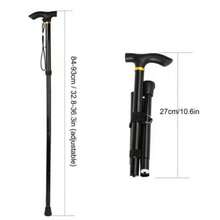 1pc Portable Aluminum Alloy Foldable Hiking Pole, Telescopic Adjustable Multi-Function Walking Stick, Unisex Trekking Pole, Outdoor Essential For Travel And Hiking - A - View 5