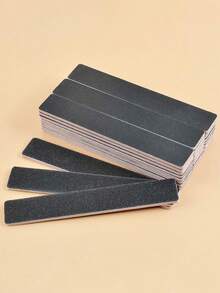 5pcs Professional Reusable 100/180 Grit Double-Sided Washable Nail Files, Manicure Tools For Gel Extension And Acrylic Nails, Suitable For Home And Salon Use - Black - View 1
