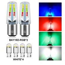 2pcs 1157 BAY15D LED Bulbs For Car, 2835 SMD LED Chips, 12V Super Bright Automotive Tail Brake Turn Signal Lamp, Plug & Play Multi Color Car Light Replacement - 2PCS - View 9