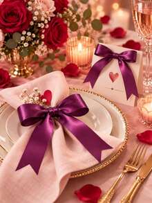 Deep Purple Encrypted Single-Sided Satin Ribbon 10 Yards (0.6/1.0/1.5/2.0/2.5/4.0cm) Multiple Sizes Available, Suitable For Valentine's Day Decoration, Fresh Flower Binding, Evening Party, Wreath, Gift, Greeting Card Embellishment, Without Paper Support Roll - Sauce Purple - View 7