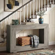 Mesa recibidor de Entrada Mueble, con 120cm de Largo 30cm de Ancho, credenza recibidor, Mesa Consola de Entrada, Pasillo, para Sala de Estar o buffets, Consola detras del Sofa. (Gris) - Gris - Ver 3