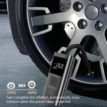 SOKANY Portable Smart Air Pump, Tire Inflator, Fast Inflation, Built-In Lighting, Equipped With Digital Pressure Gauge And LED Display, Suitable For Cars, Bicycles, Motorcycles, Sports Balls, Etc, Tire Inflator, Tools, Accessories - Black - View 7