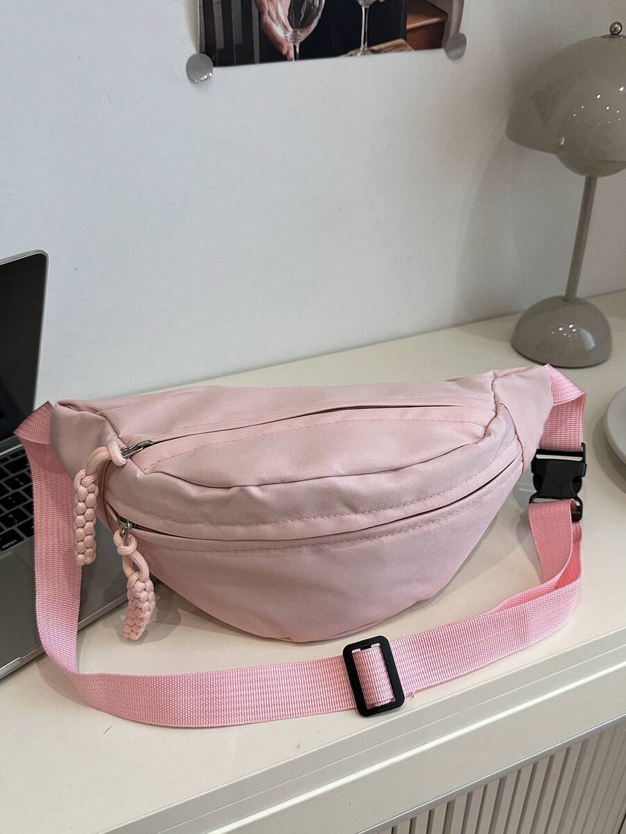 Fashionable Nylon Crossbody Bag, Solid Color Shoulder Bag, Women's Casual Crossbody Bag, Suitable For Outdoor Sports