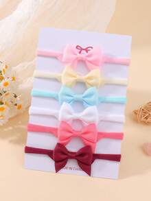 bilicaca 6pcs Candy Color Kids Bow Headbands, Soft Comfortable Non-Damaging Baby Headbands, Cute Versatile Girls Hair Accessories - Multicolor - View 8