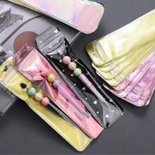 10/50pcs Holographic Pencil Pouches, Reusable Odor-Proof Sealing Bags For Party Favors, Storage, Cosmetics, Jewelry And Pen Packaging - View 3