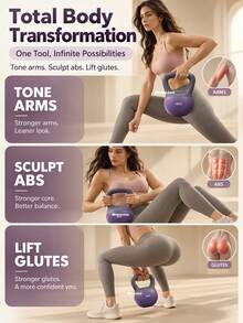 Soft Kettlebell - Cushioned Impact-Resistant Base And Anti-Slip Kettle Bell Anti-Slip Grip Weight For Home Workouts, Strength Training Kettlebells Sets For Women& Men - Non-Slip Gloves - Multicolor - View 3