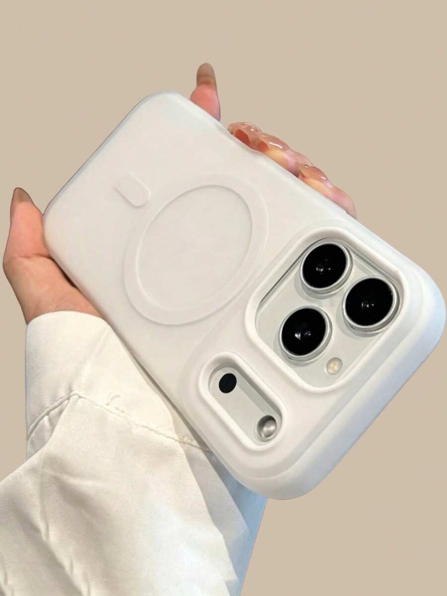Casing Ponsel Magnetik Jelly Dopamin Matte Mewah Kompatibel dengan iPhone 16 15 11 12 13 14 17 Pro Max Plus 17 Perlindungan Jatuh Casing Pengisian Nirkabel Magnetik - Putih - View 1