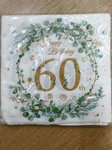 20入/40入鼠尾草綠一次性雞尾酒餐巾紙 成人生日紙餐巾紙 適用30歲、40歲、50歲、60歲生日裝飾 生日慶祝派對桌面裝飾用品 - 綠色 - 查看 8