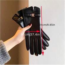 1 Pair New Fashion Elegant Multi-Functional Women's Gloves, Winter Warm Thick Fleece Lining, Suitable For Cold Weather Driving, Outdoor Cycling Touchscreen Gloves - Multicolor - View 8