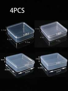 5/4pcs Transparent Jewelry Storage Box, PP Material Packaging Box, Gift Storage Box, Jewelry & Hair Accessories Organizer - Multicolor - View 9
