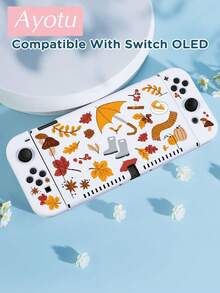 Ayotu Cartoon Scarf & Fallen Leaves & Cake Pattern Protective Case, Compatible With Switch, Compatible With New Switch 2 (2025)/Switch NS/Switch OLED, Can Be Installed On Dock Without Removing Protective Case, Universal Game Controller Protective Cover, Switch Game Accessories, Anti-Drop, Anti-Slip, Anti-Scratch, Fashionable And Beautiful, Suitable For Autumn/Christmas/Back To School/Winter/Easter/Birthday Gifts And Other Occasions. - View 16