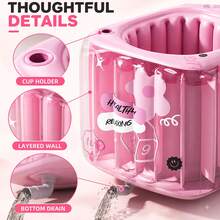 1pc Adult Portable Inflatable Bathtub, 31.4 Inch Diameter Round Foldable Soaking Tub With Foot Pump, Easy To Inflate And Quick Drain, Space-Saving Portable Bathtub For Home SPA, Hot Bath, Relaxing Ice Bath, Bathroom Accessory, Indoor Use, Convenient For Travel And Storage, Perfect Holiday Gift - A - View 5